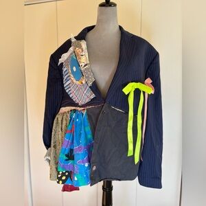 Unique Multicolor Patchwork Blazer